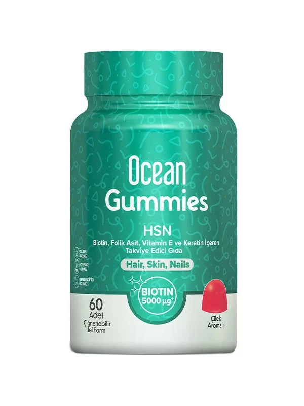 Orzax Ocean Gummies HSN Takviye Edici Gıda 60 Adet Çiğnenebilir Jel Form