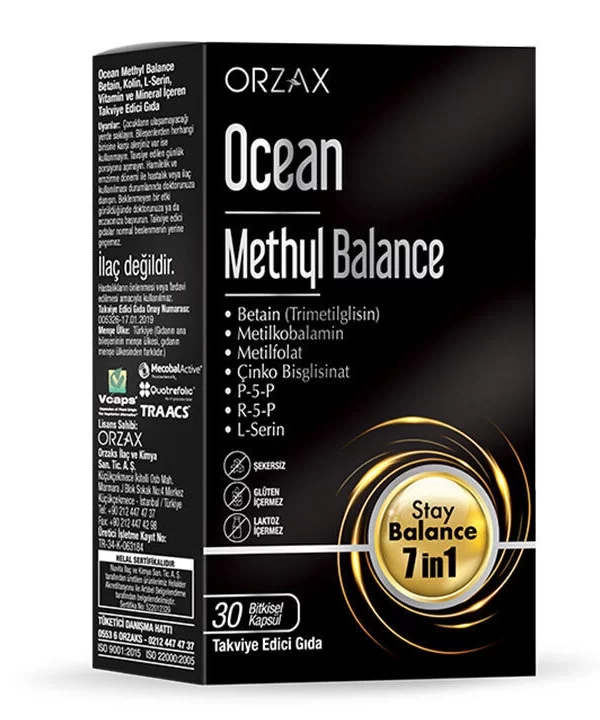 Orzax Ocean Methyl Balance Takviye Edici Gıda 30 Kapsül vitamin takviye saglik