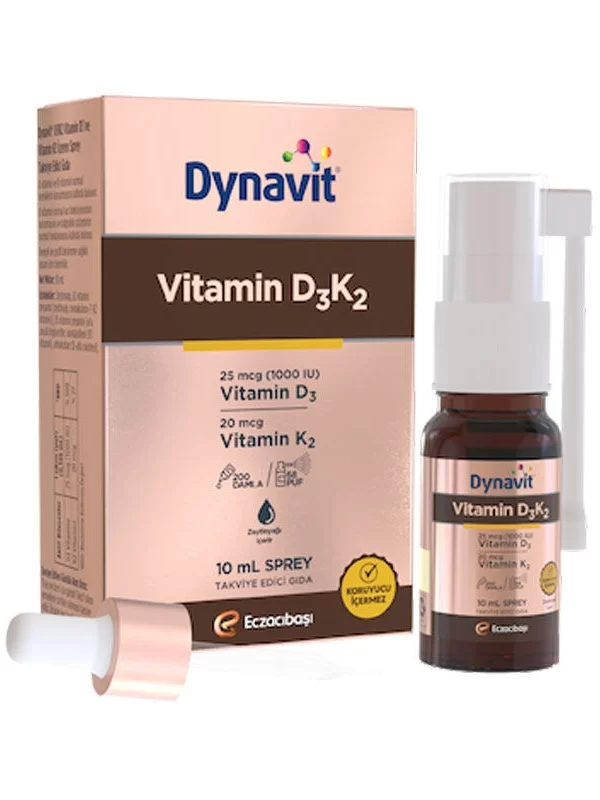 Dynavit Vitamin D3K2 Takviye Edici Gıda Sprey 10 ml