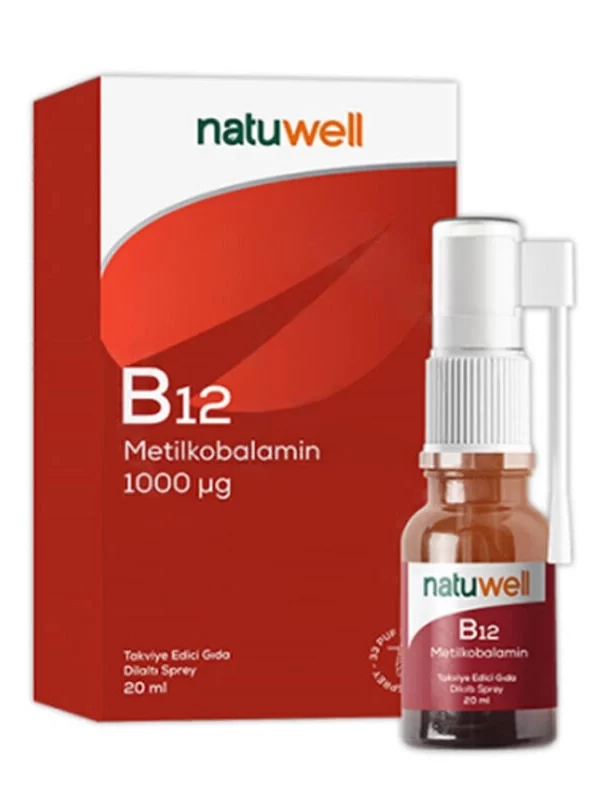 Natuwell B12 1000 ug Takviye Edici Gıda Dilaltı Sprey 20 ml