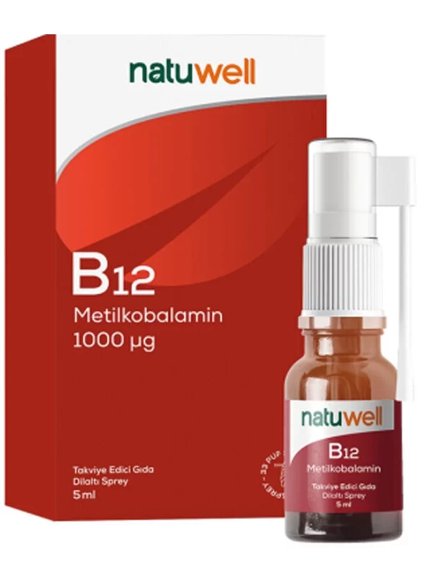 Natuwell B12 1000 ug Takviye Edici Gıda Dilaltı Sprey 5 ml