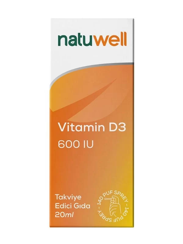 Natuwell D3 600 IU Sprey Damla 20 ml d vitamini multivitamin saglık