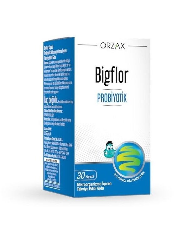 Orzax Bigflor Probiyotik Takviye Edici Gıda 10 Kapsül prebiyotik mineral sağlık vitamin