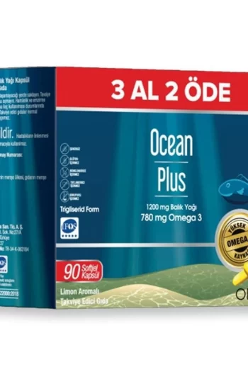 Orzax Ocean Plus Limon Aromalı Takviye Edici 90 Kapsül 3 Al 2 Öde