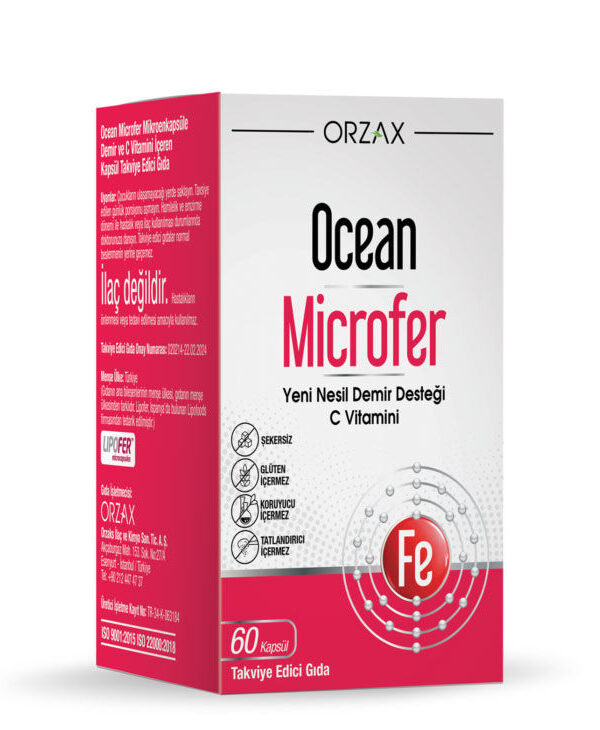 Orzax Ocean Microfer Demir ve C Vitamini 60 Kapsül