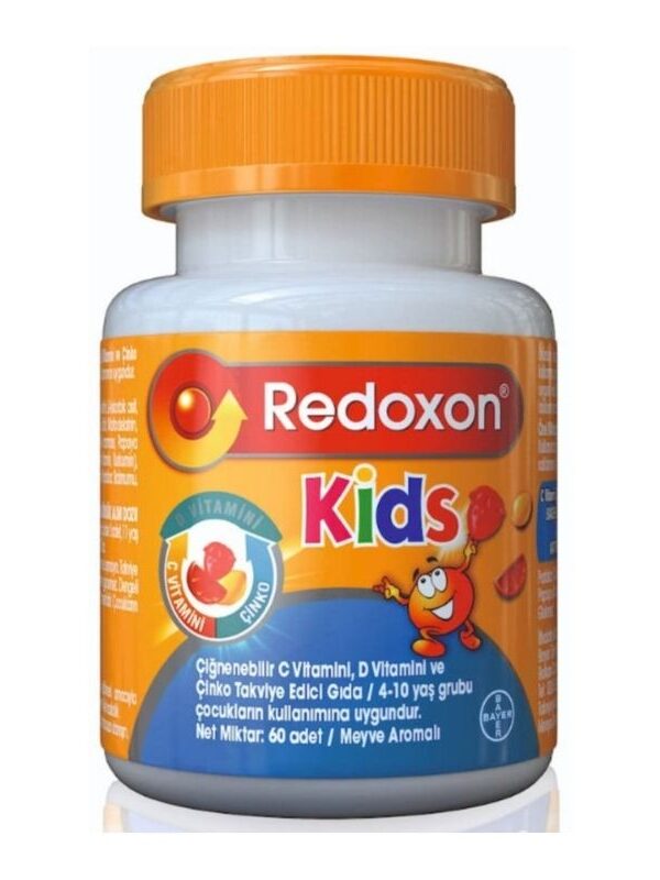 Redoxon Kids C Vitamini D Vitamini ve Çinko İçeren Çiğnenebilir Tablet 60 Adet